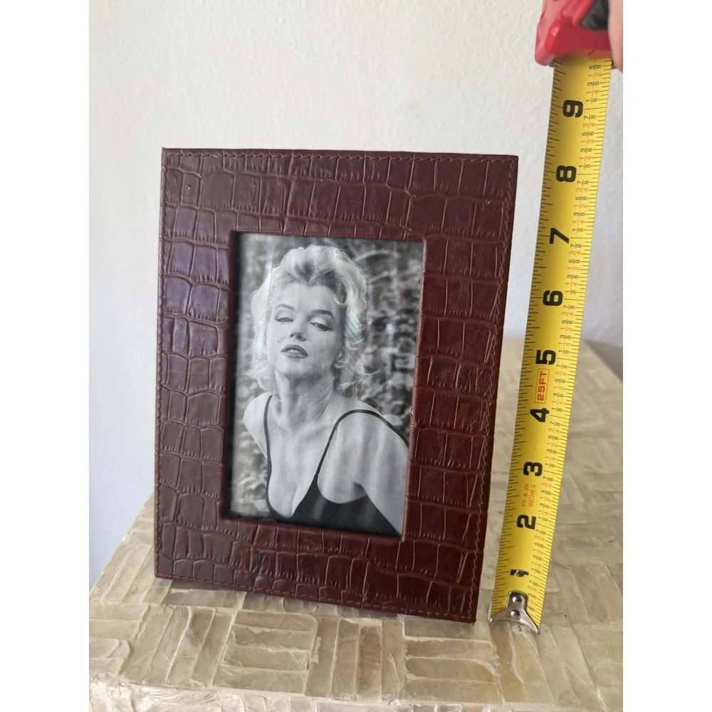 Vintage Embossed Genuine Leather Photo Frame